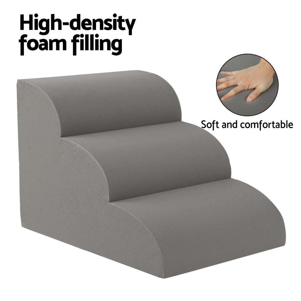 i.Pet Dog Ramp Steps Foam 3 Tier Pet Stairs For Bed Sofa Car Portable Indoor - Image 5