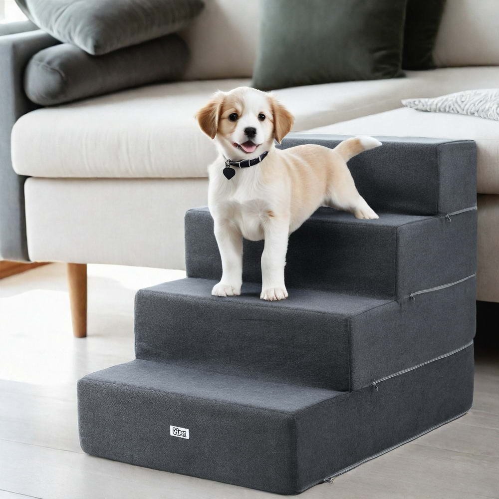 i.Pet Dog Ramp Foam Dog Cover Stairs Portable Cat Ladder For Sofa Bed 4 Steps - Image 7