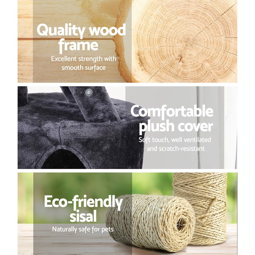 i.Pet Cat Tree 120cm Tower Scratching Post Scratcher Wood Condo House Bed Toys - Image 4