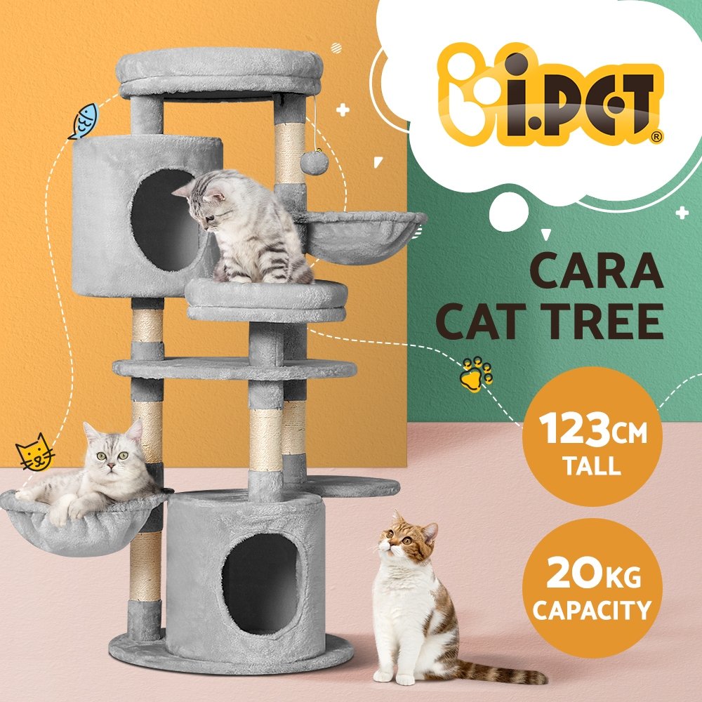 i.Pet Cat Tree 123cm Tower Scratching Post Scratcher Wood Condo House Bed Toys - Image 3