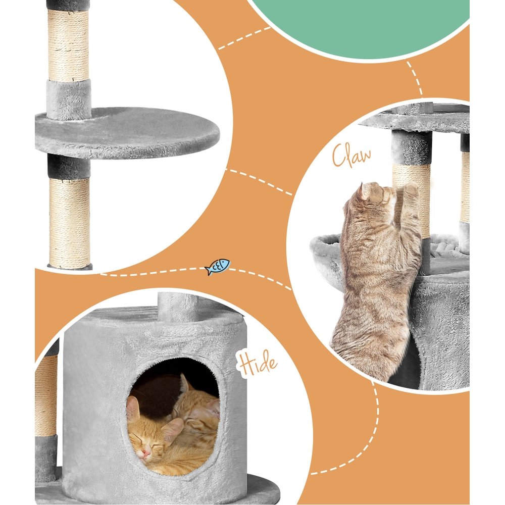 i.Pet Cat Tree 123cm Tower Scratching Post Scratcher Wood Condo House Bed Toys - Image 6
