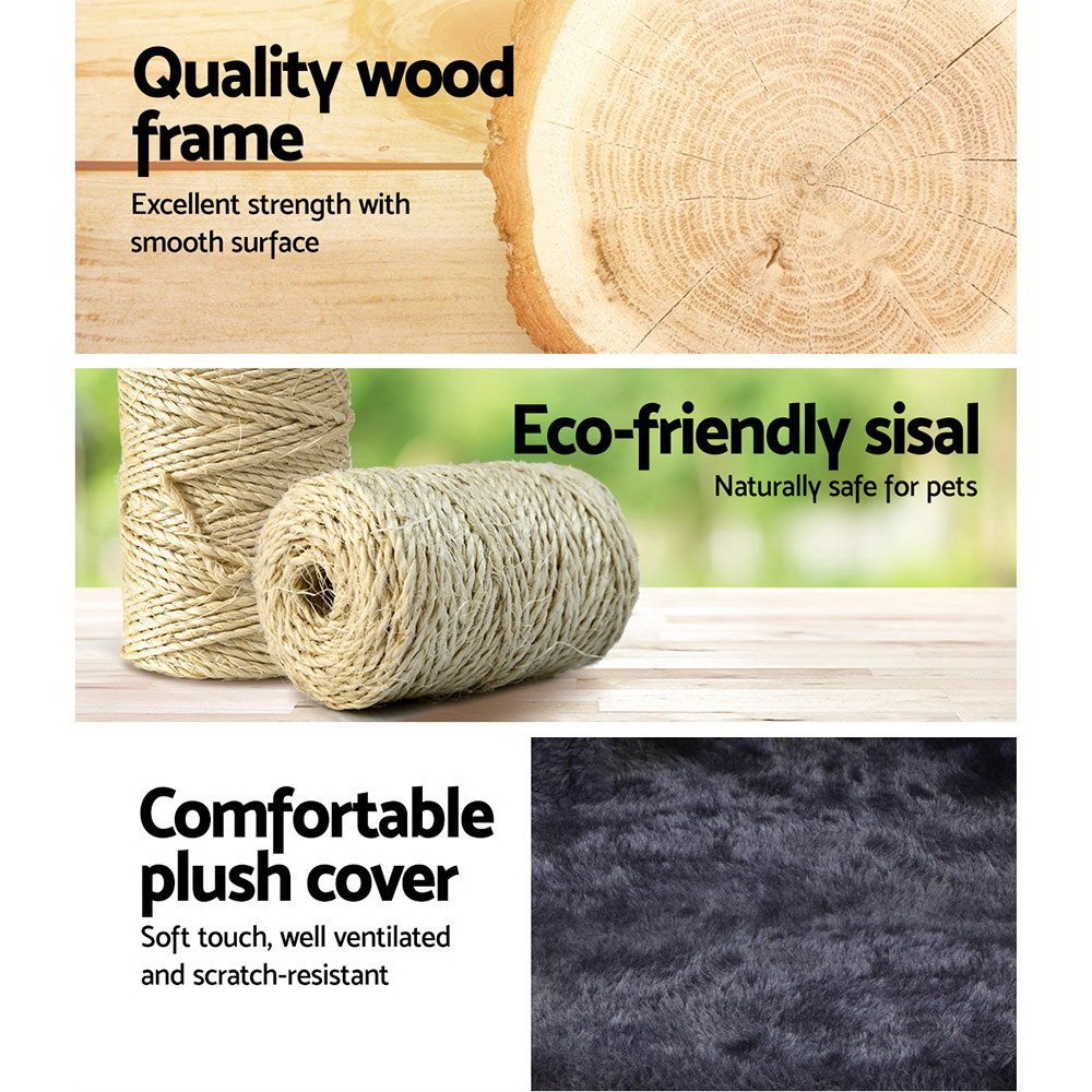 i.Pet Cat Tree 184cm Tower Scratching Post Scratcher Wood Trees Condo Bed House - Image 4