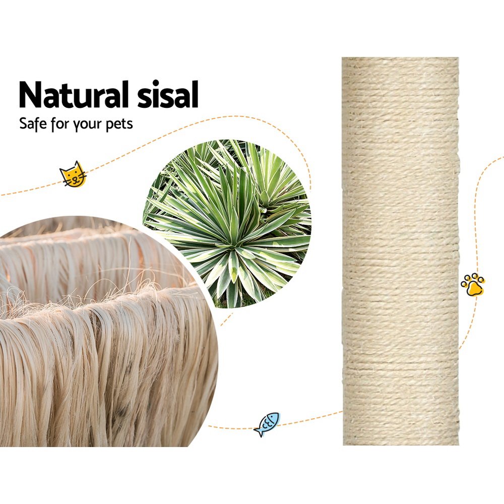 i.Pet Cat Tree 178cm Tower Scratching Post Scratcher Wood Bed Condo House Wooden Ladder - Image 4