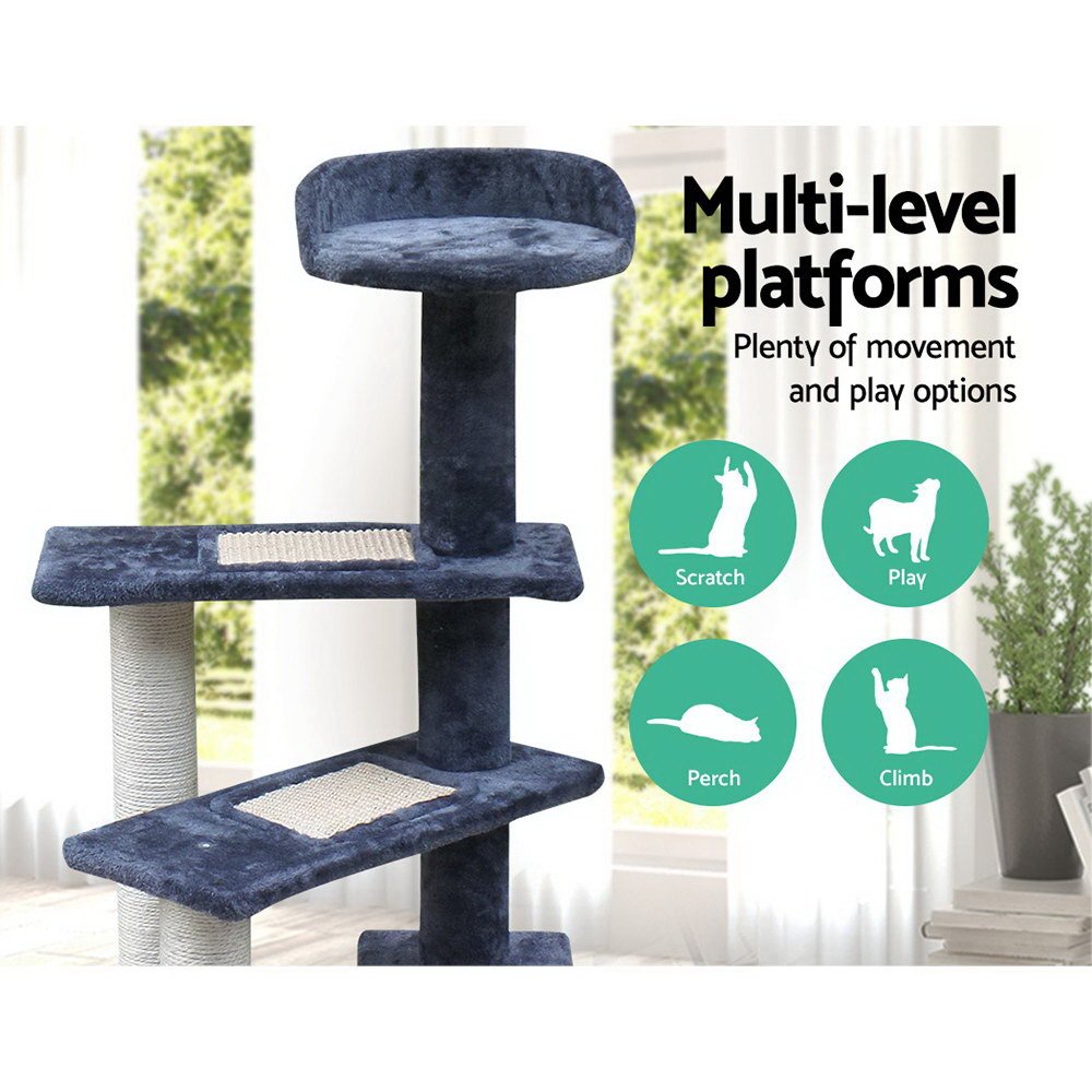 i.Pet Cat Tree 100cm Scratching Post Scratcher Tower Wood Condo House Trees Bed - Image 3