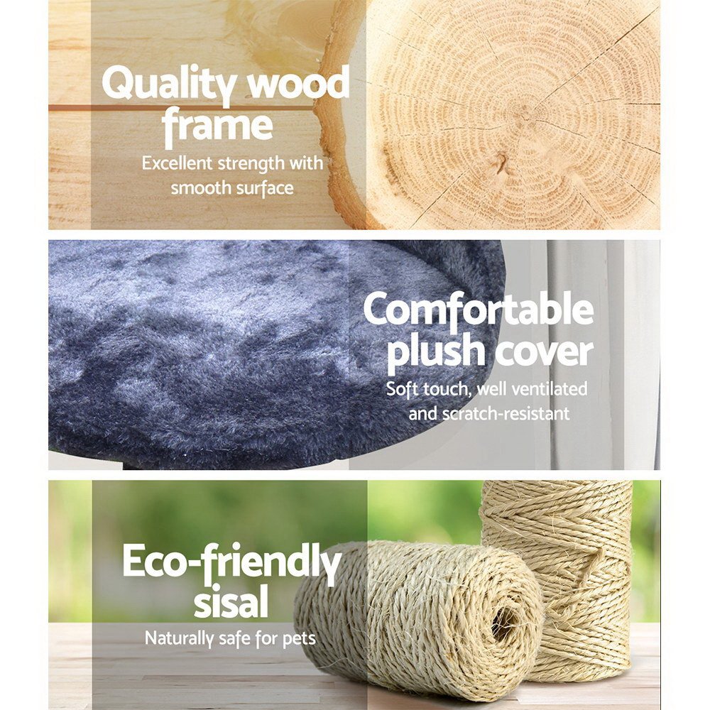 i.Pet Cat Tree 100cm Scratching Post Scratcher Tower Wood Condo House Trees Bed - Image 4