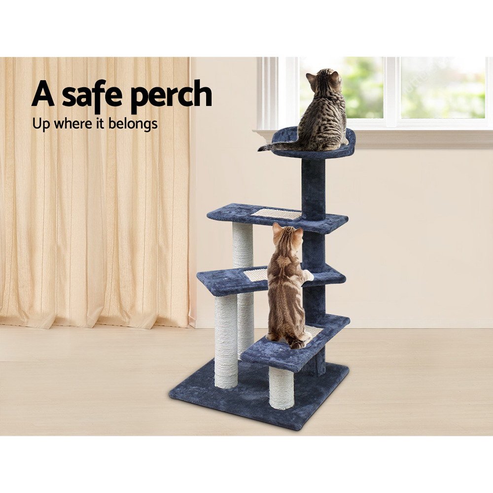 i.Pet Cat Tree 100cm Scratching Post Scratcher Tower Wood Condo House Trees Bed - Image 6