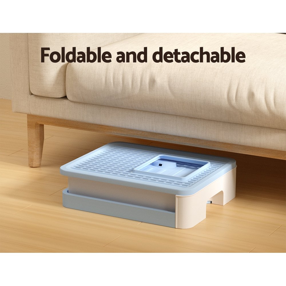 i.Pet Cat Litter Box Large Tray Kitty Toilet Enclosed Hooded Foldable Cat Litter Box Scoop Blue - Image 6