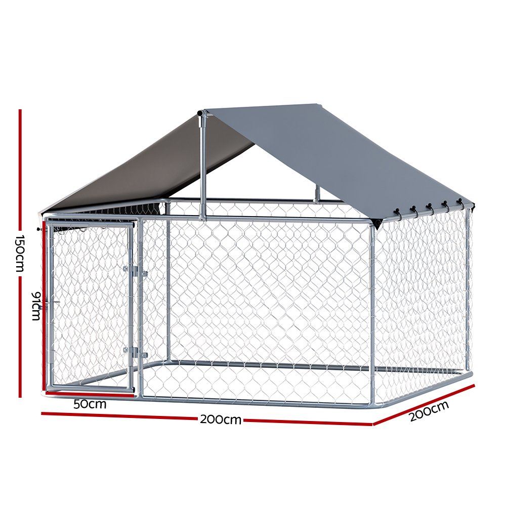 i.Pet Dog Kennel Large House XL Pet Run Cage Puppy Outdoor Enclosure With Roof - Image 2