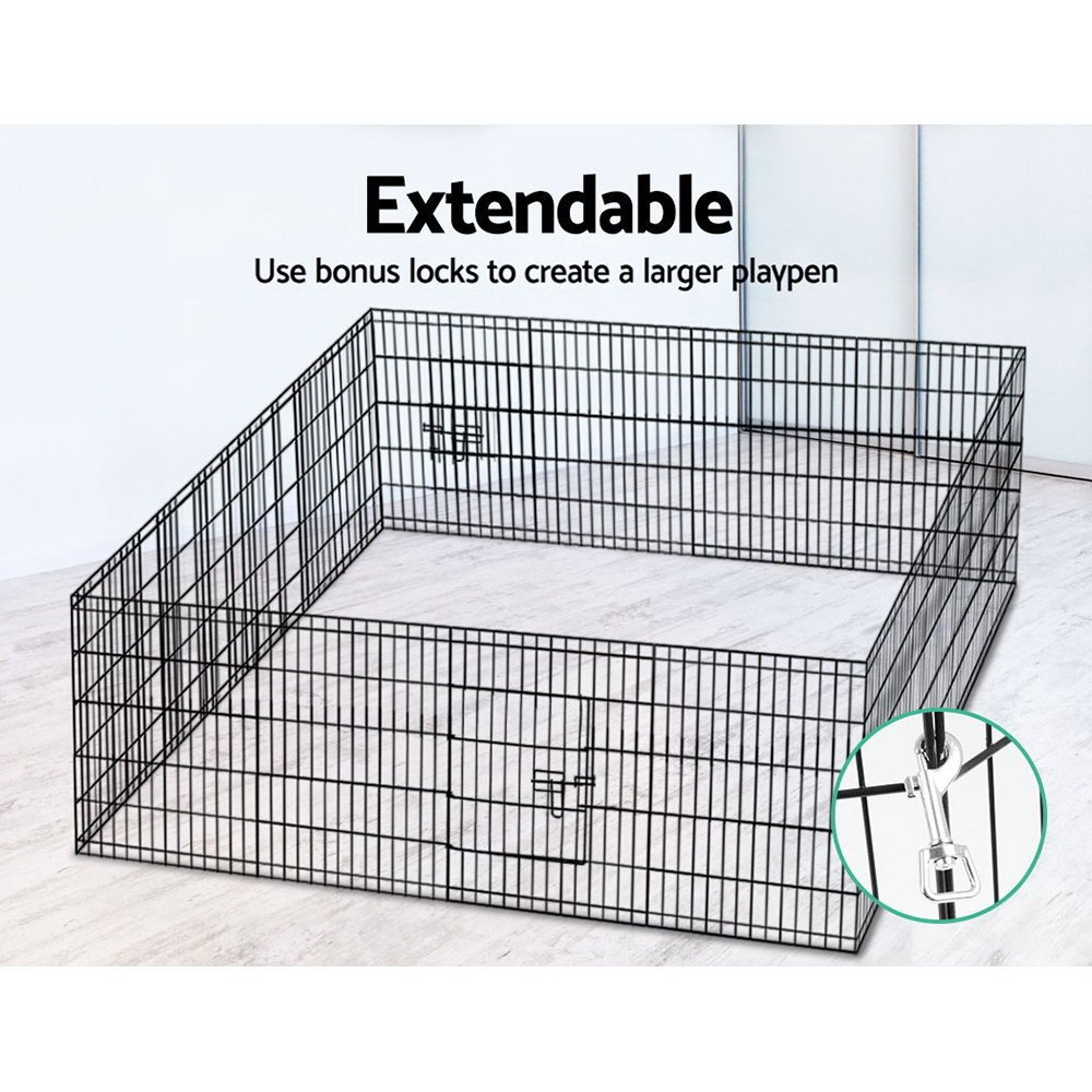 i.Pet 2x30" 8 Panel Dog Playpen Pet Fence Exercise Cage Enclosure Play Pen - Image 6