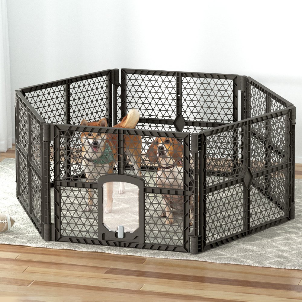 i.Pet Dog Playpen Enclosure 6 Panel Pet Fence Plastic Play Pen - Image 8