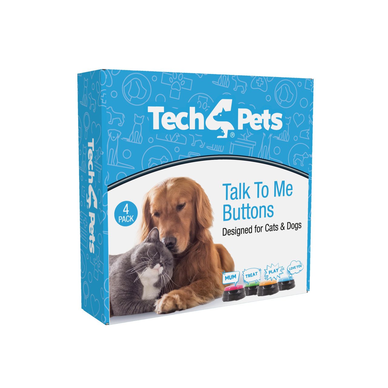 Tech4Pets 4-Pack Talking Buttons for Interactive Pet Communication - Image 10