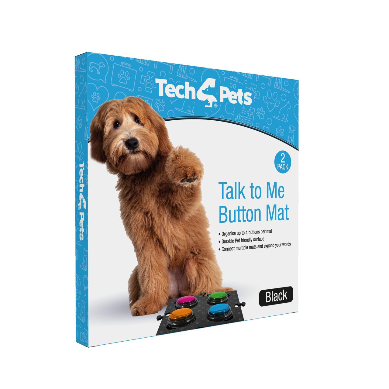 Tech4Pets Black Mat 2-Pack for Talking Buttons & Floor - Image 6