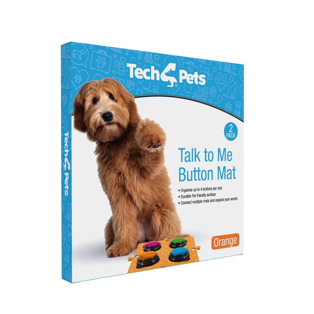 Tech4Pets Orange Mat 2-Pack for Talking Buttons & Floor - Image 6