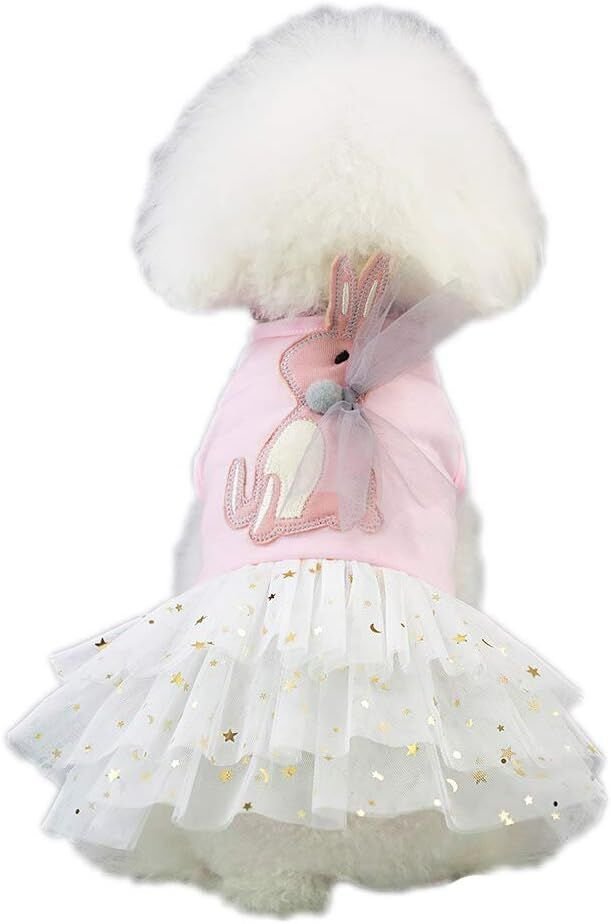 pet products Small Dog Dress Female Tiny Puppy Clothes Girl Tutu for Dogs Dresses Harness Birthday Apparel(Chest circumference47cm, back length35cm, neck circumference32cm) - Image 3