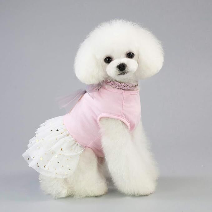 pet products Small Dog Dress Female Tiny Puppy Clothes Girl Tutu for Dogs Dresses Harness Birthday Apparelï¼ˆChest circumference27cm, back length16cm, neck circumference20cmï¼‰