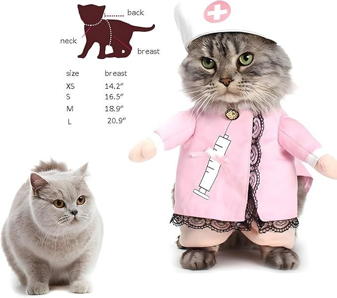 pet products Dog Costume Clothes Halloween Cat Costumes Small Animal Funny Pets Clothing for Doggy Kitty Rabbits Piggy, Nurse - Image 5