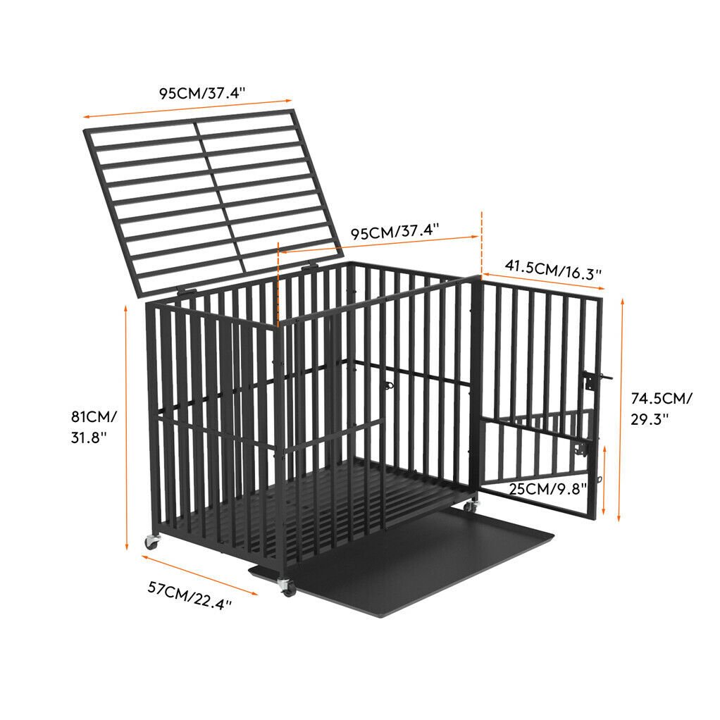 38 Heavy Duty Dog Cage Large XL XXL Pet Kennel on Wheels - Image 3