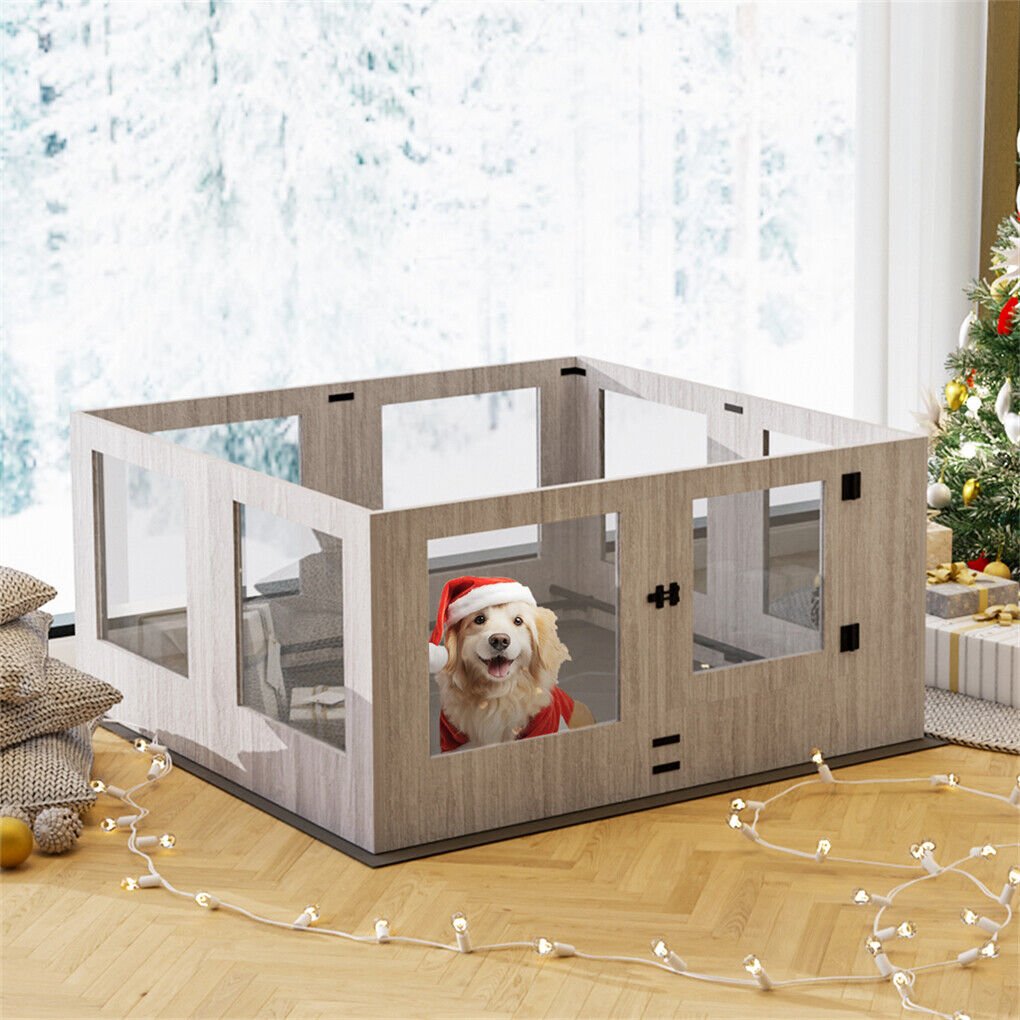 Dog Whelping Box 8 Panels Puppy Pen with Pad - Image 3