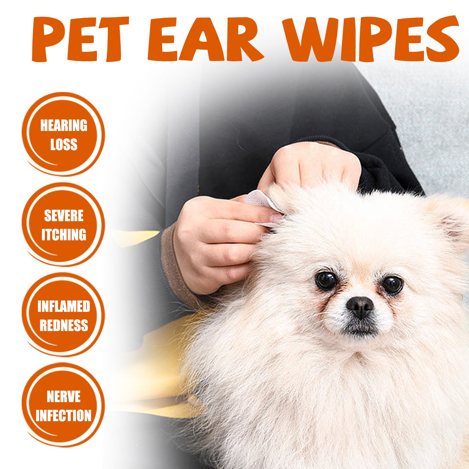 Yegbong Pet Ear Wipes, Pet Ear Cleaning Deodorizing Removing Mite And Earwax Cleaning Wipes - Image 5