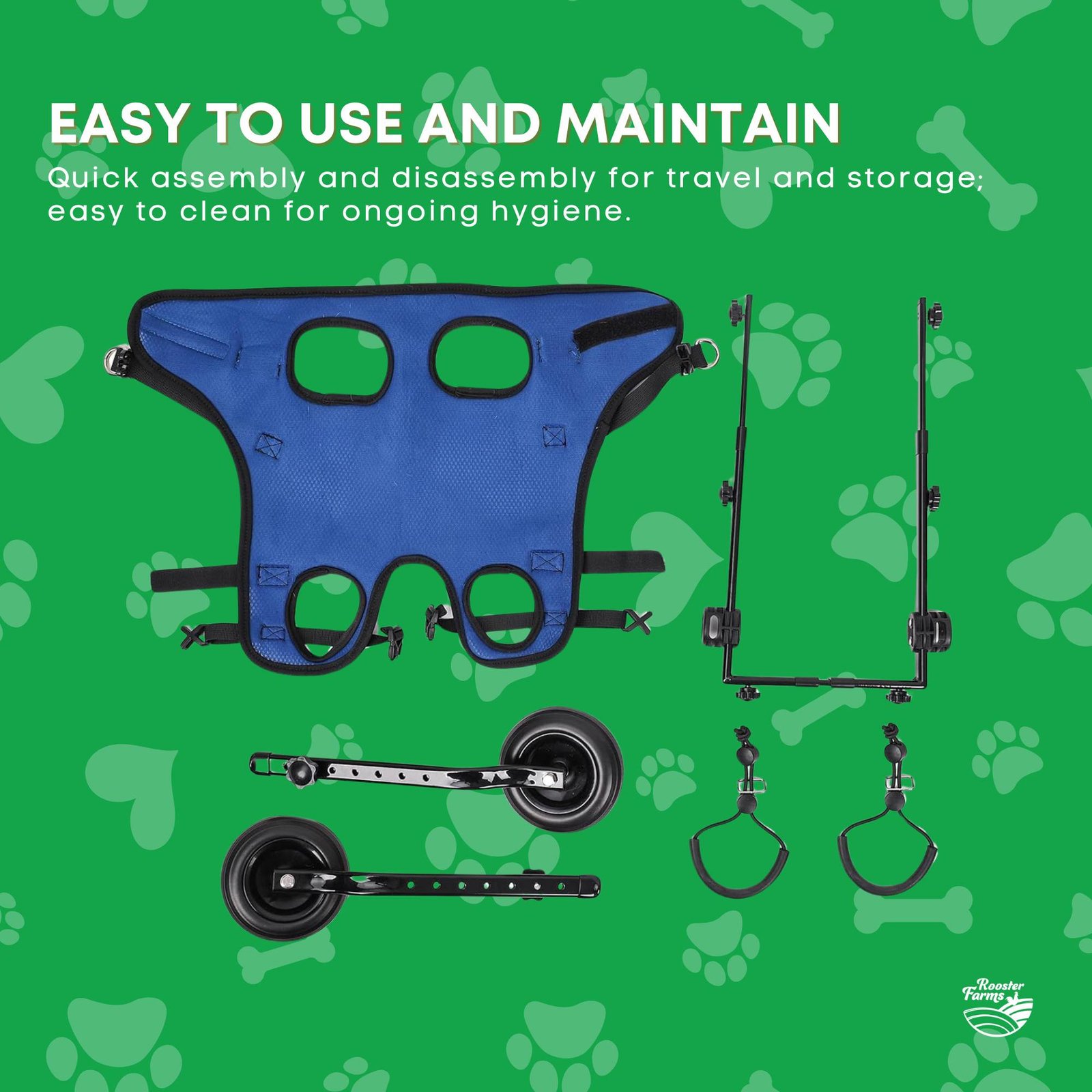 Rooster Farms Little Dog Wheelchair Medium Harness - Adjustable Back Leg Aid - Image 7