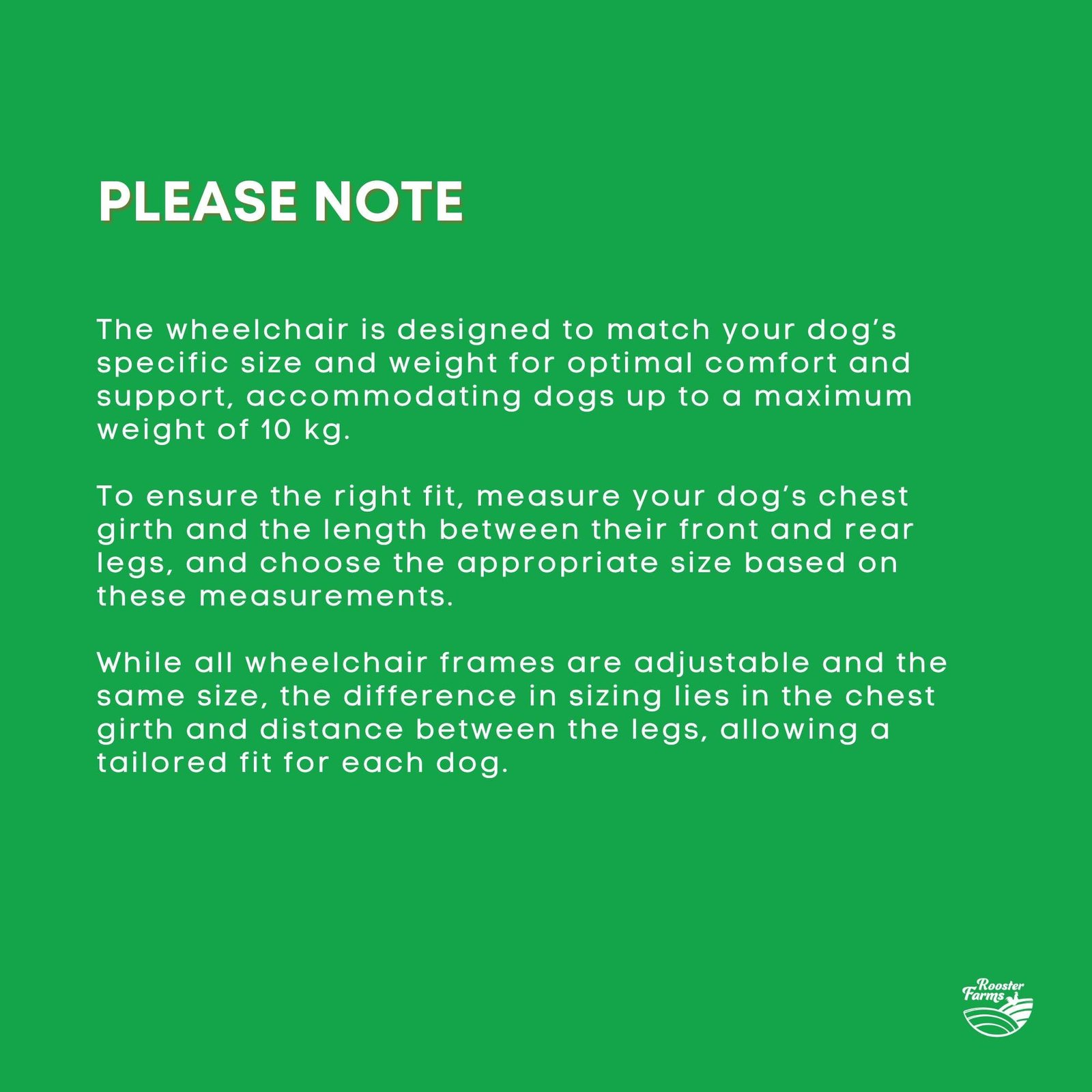 Rooster Farms Little Dog Wheelchair Medium Harness - Adjustable Back Leg Aid - Image 8