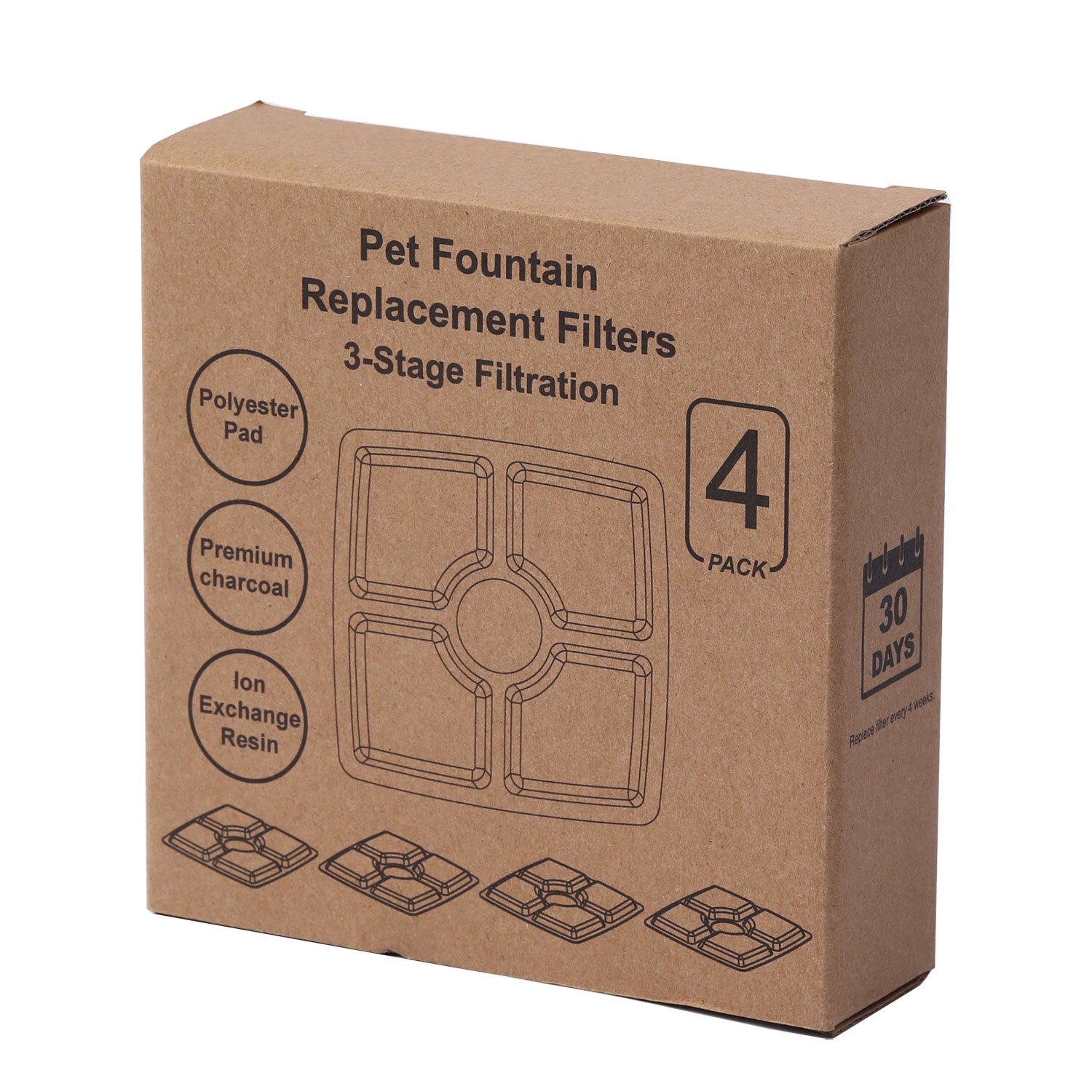 YES4PETS 8 x Pet Dog Cat Fountain Filter Replacement Activated Carbon Ion Filtration System Dispenser Compatible - Image 2