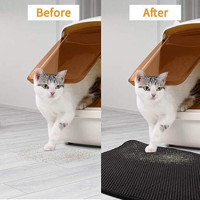 YES4PETS Double Layer Cat Litter Tray Trap Mat Catch Cat Litter House Box Pad Toilet Mat - Image 5