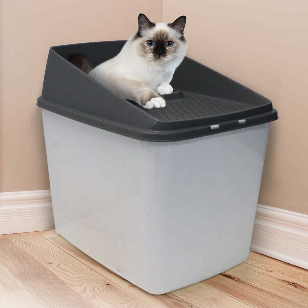 XL Top Entry Cat Litter Box No Mess Large Enclosed Covered Kitty Tray - Image 6