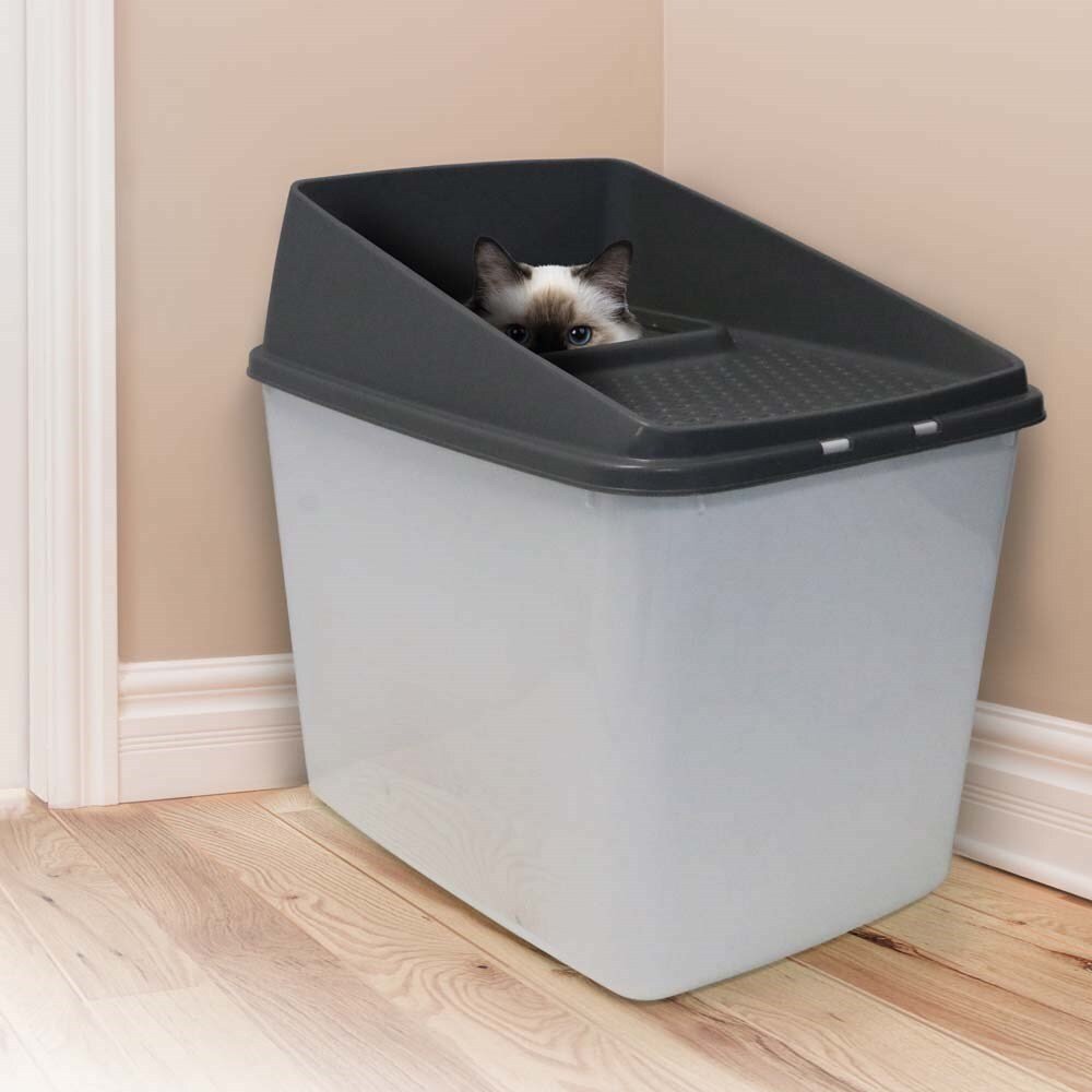 XL Top Entry Cat Litter Box No Mess Large Enclosed Covered Kitty Tray - Image 7