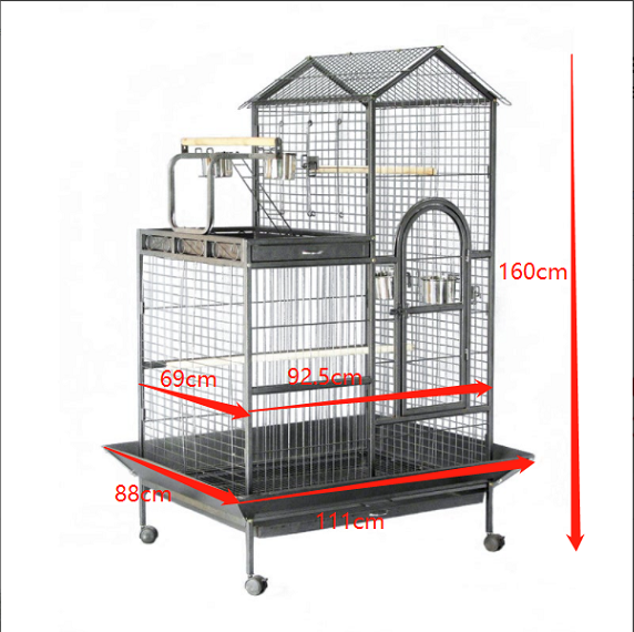 YES4PETS 160cm XL Bird Cage Pet Parrot Aviary Perch Castor Wheels - Image 6