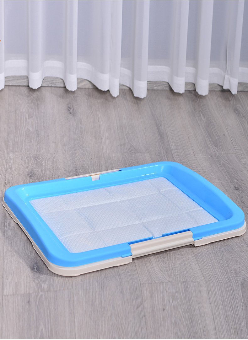 YES4PETS Large Portable Dog Potty Training Tray Pet Puppy Toilet Trays Loo Pad Mat Blue - Image 2