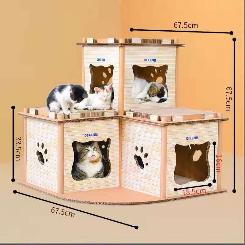 YES4PETS Cat Cardboard House Tower Condo Scratcher Pet Post Pad Mat Furniture - Image 10