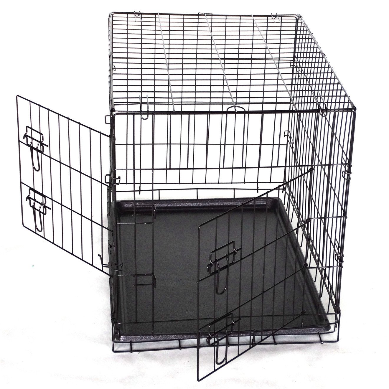 YES4PETS 24' Collapsible Metal Dog Rabbit Crate Puppy Cage Cat Carrier With Divider - Image 3