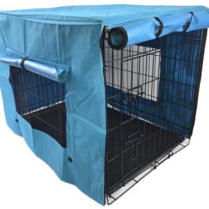 YES4PETS 48' Collapsible Metal Dog Puppy Crate Cat Rabbit Cage With Cover Blue