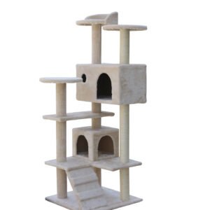 YES4PETS 130 cm Beige Cat Scratching Post Tree  Scratcher Pole-Beige