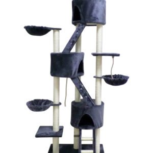 YES4PETS 244 cm XL Multi Level Cat Scratching Post Tree Scratcher Pole- Grey