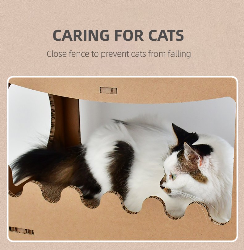 YES4PETS Cat Cardboard House Tower Condo Scratcher Pet Post Furniture Double Storey - Image 10