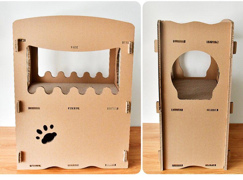 YES4PETS Cat Cardboard House Tower Condo Scratcher Pet Post Furniture Double Storey - Image 11