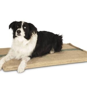 Large Hessian Pet Dog Puppy Bed Mat Pad House Kennel Cushion With FoamÂ 100 x 69 cm
