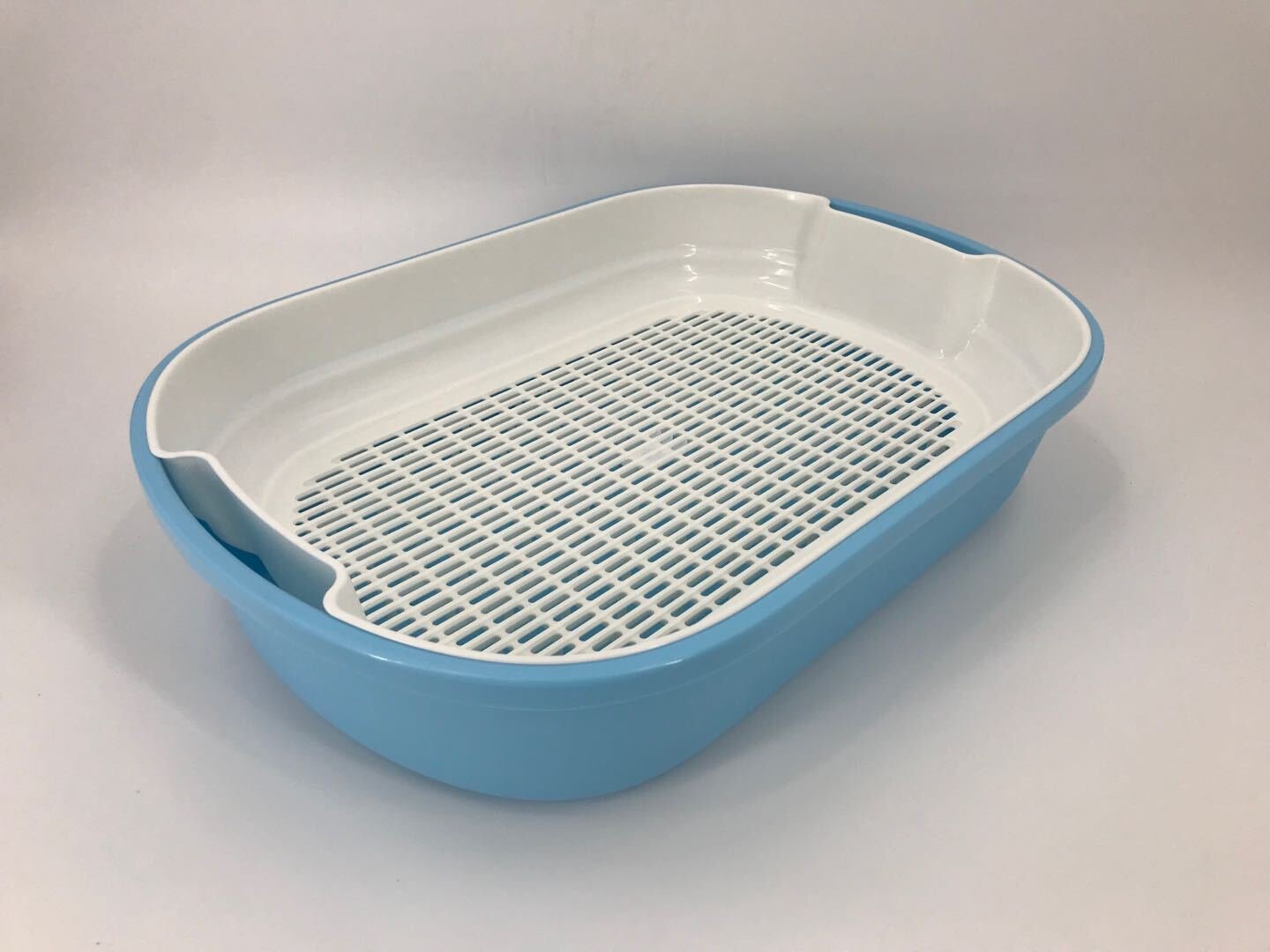 YES4PETS Large Portable Cat Toilet Litter Box Tray House with Scoop and Grid Tray Blue - Image 4