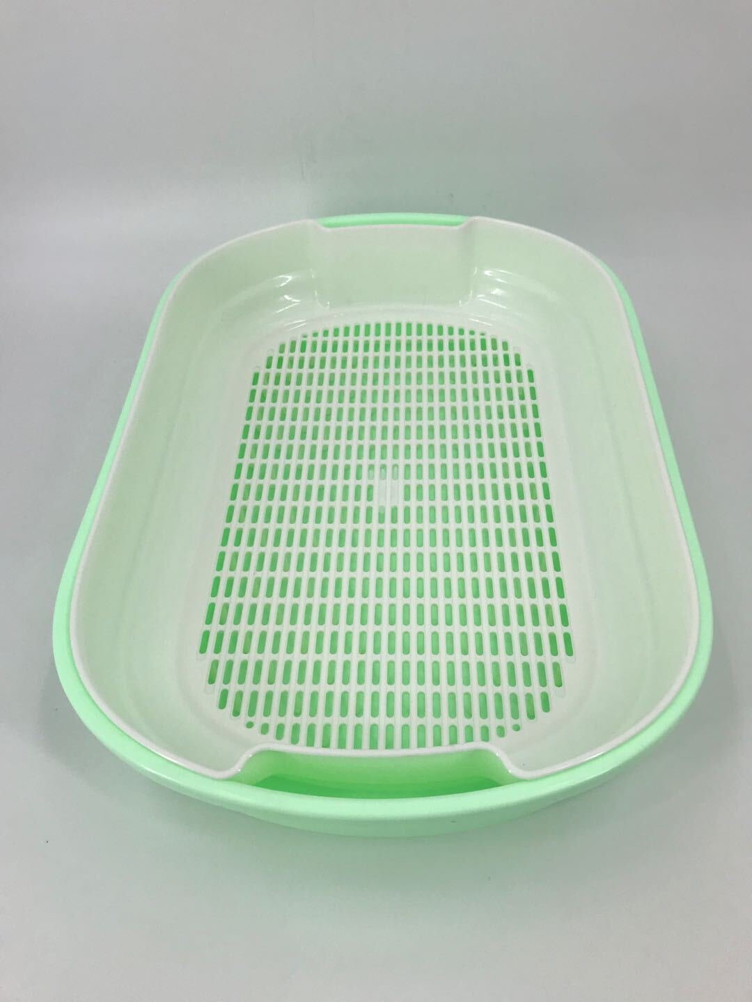 YES4PETS Large Portable Cat Toilet Litter Box Tray with Scoop and Grid Tray Green - Image 4
