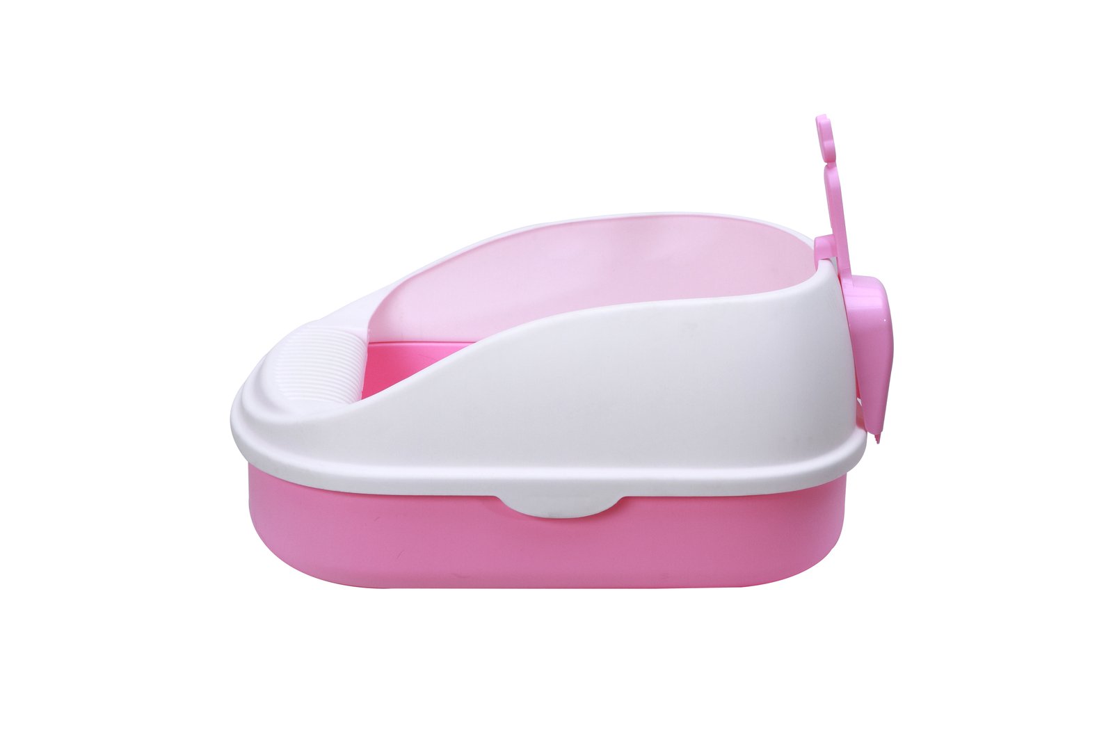 YES4PETS Large Portable Cat Toilet Litter Box Tray with Scoop and Grid Tray Pink - Image 2
