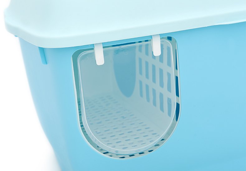 YES4PETS XL Portable Hooded Cat Toilet Litter Box Tray House with Handle and Scoop Blue - Image 3