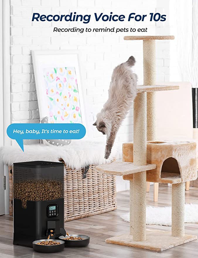 YES4PETS 6L Automatic Digital Pet Dog Cat Feeder Double Food Bowl Dispenser - Image 4