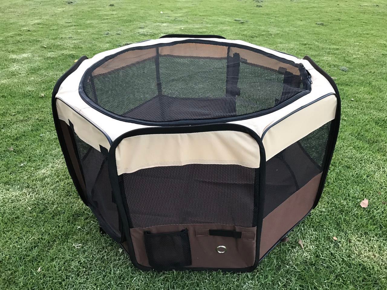 YES4PETS Small Brown Dog Cat Puppy Rabbit Guinea Pig Cat Soft Playpen - Image 4