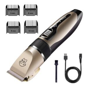 USB Charged pet shaver Cordless Clipper Pet Gromming Kit 4 Different Size Combs