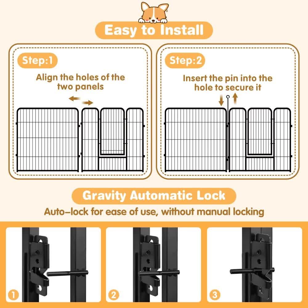 Pet Dog Playpen Puppy Exercise Cage Enclosure Fence Metal Outdoor 8 Panel - Image 6