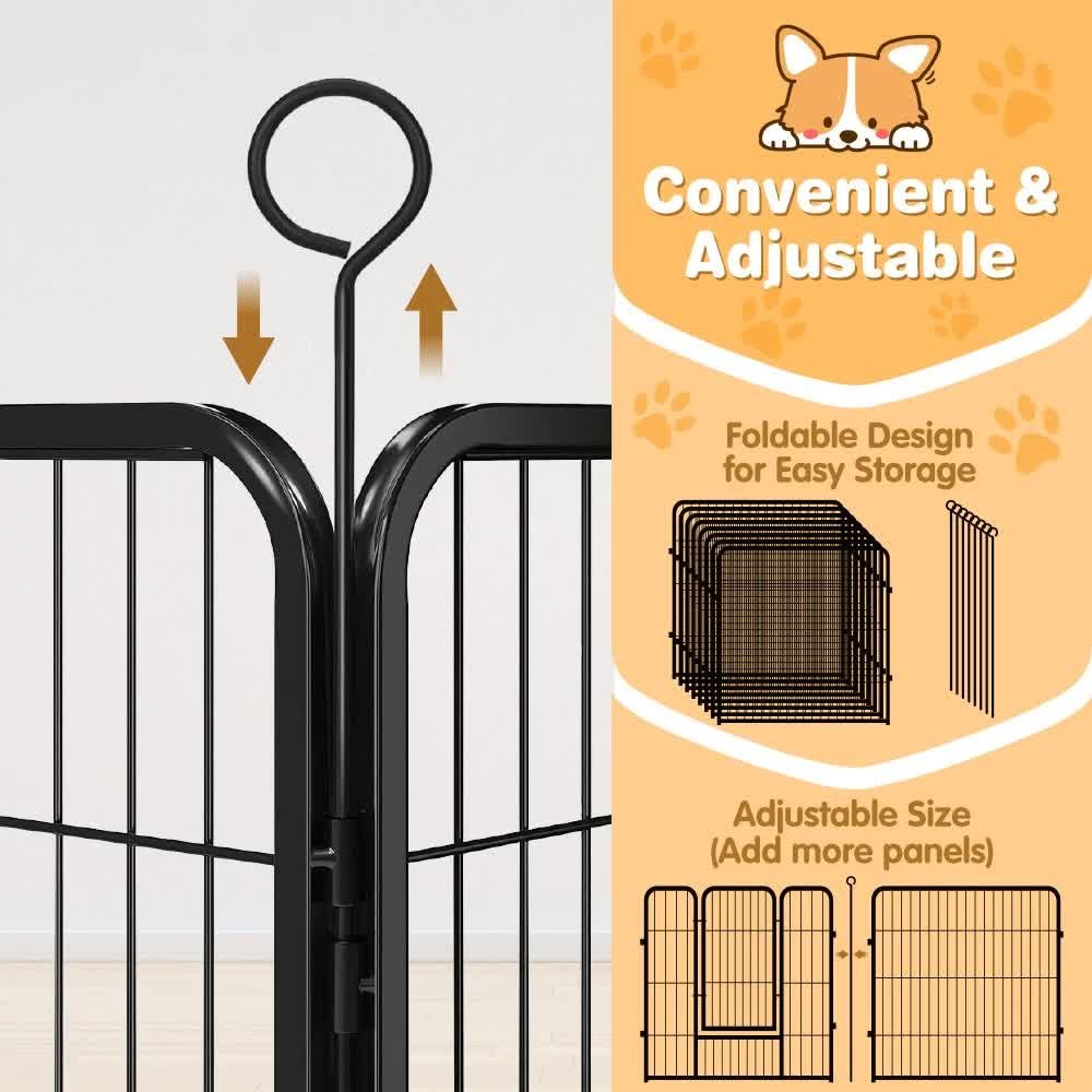Pet Dog Playpen Puppy Exercise Cage Enclosure Fence Metal Outdoor 8 Panel - Image 8