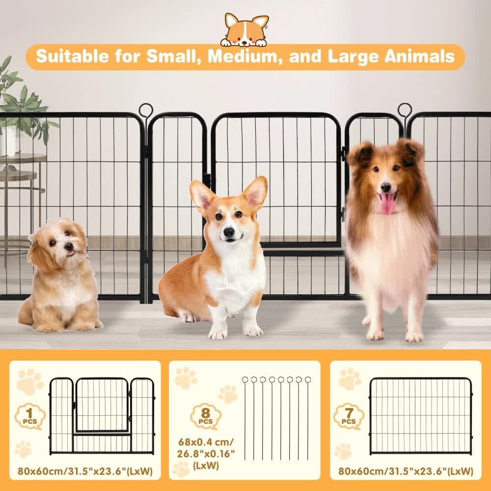 Pet Dog Playpen Puppy Exercise Cage Enclosure Fence Metal Outdoor 8 Panel - Image 9