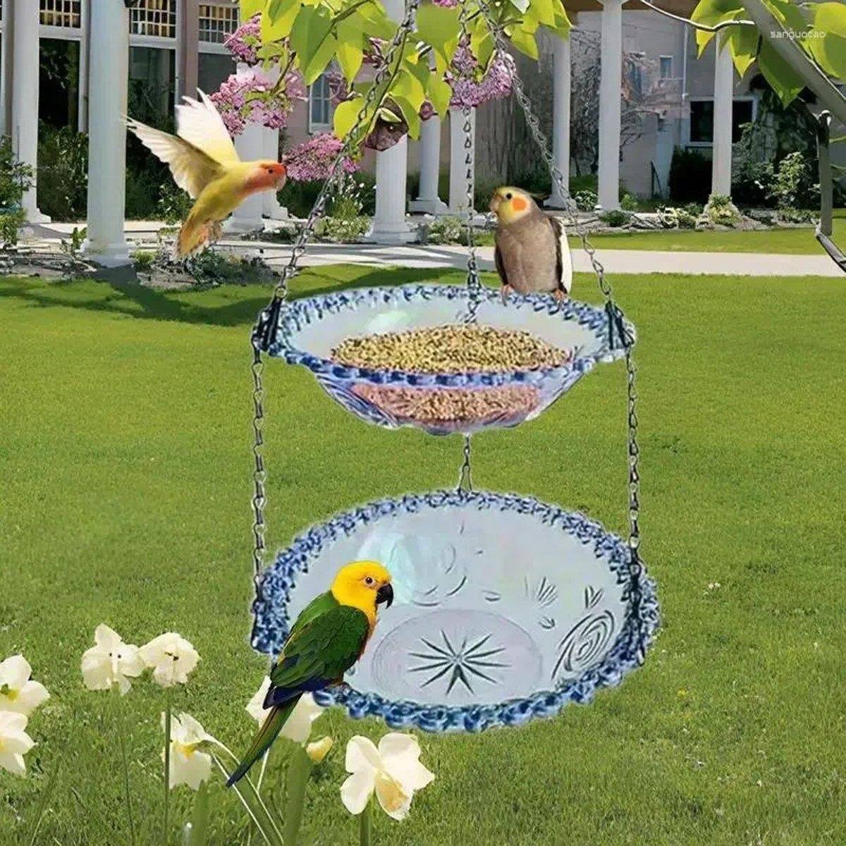 Outdoor Hanging Bird Feeder Bath Garden Patio Decoration for Attracting Birds - Purple - Image 4